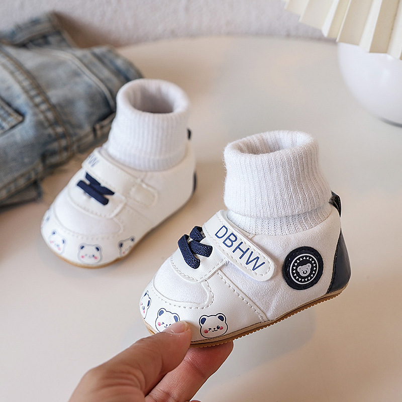 春秋新生婴儿0-1岁男女宝宝学步防掉跟软胶底防滑胶底地板鞋袜详情12