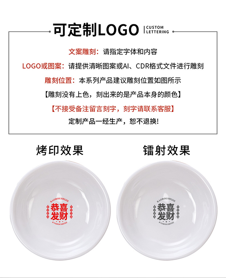 火锅店密胺餐具白色小菜碟凉菜碟食堂打菜碟商用酒吧防摔小吃碟子详情12