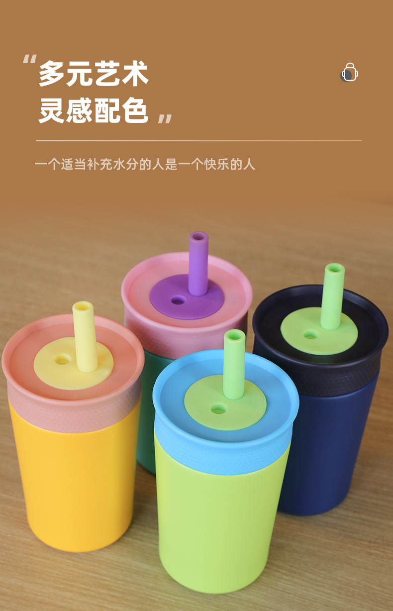 跨境不锈钢咖啡杯简约便携随行吸管保温杯高颜值大容量杯子定制详情7