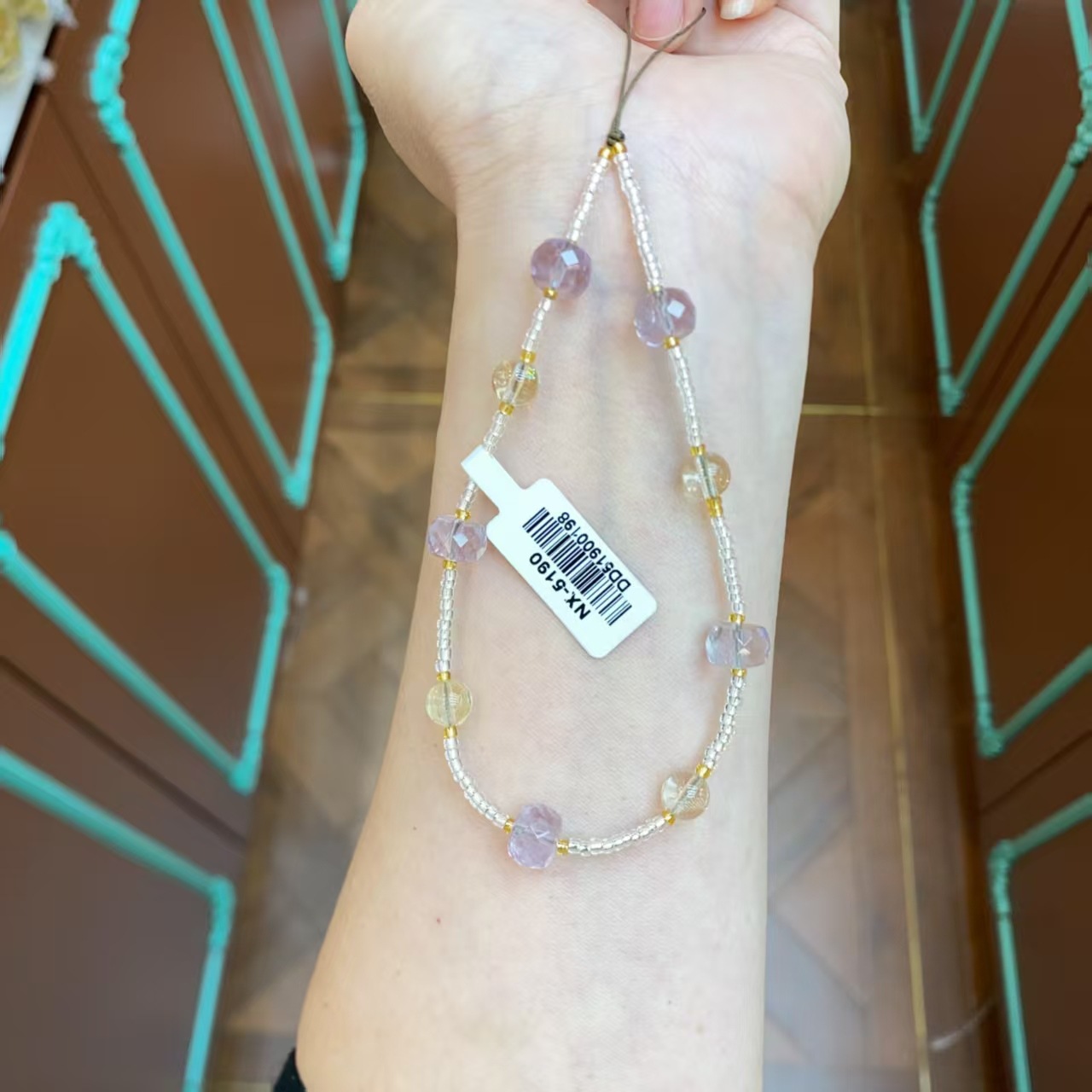 天然水晶月光石珍珠碧玉蓝水翡翠绿松石手串项链详情2