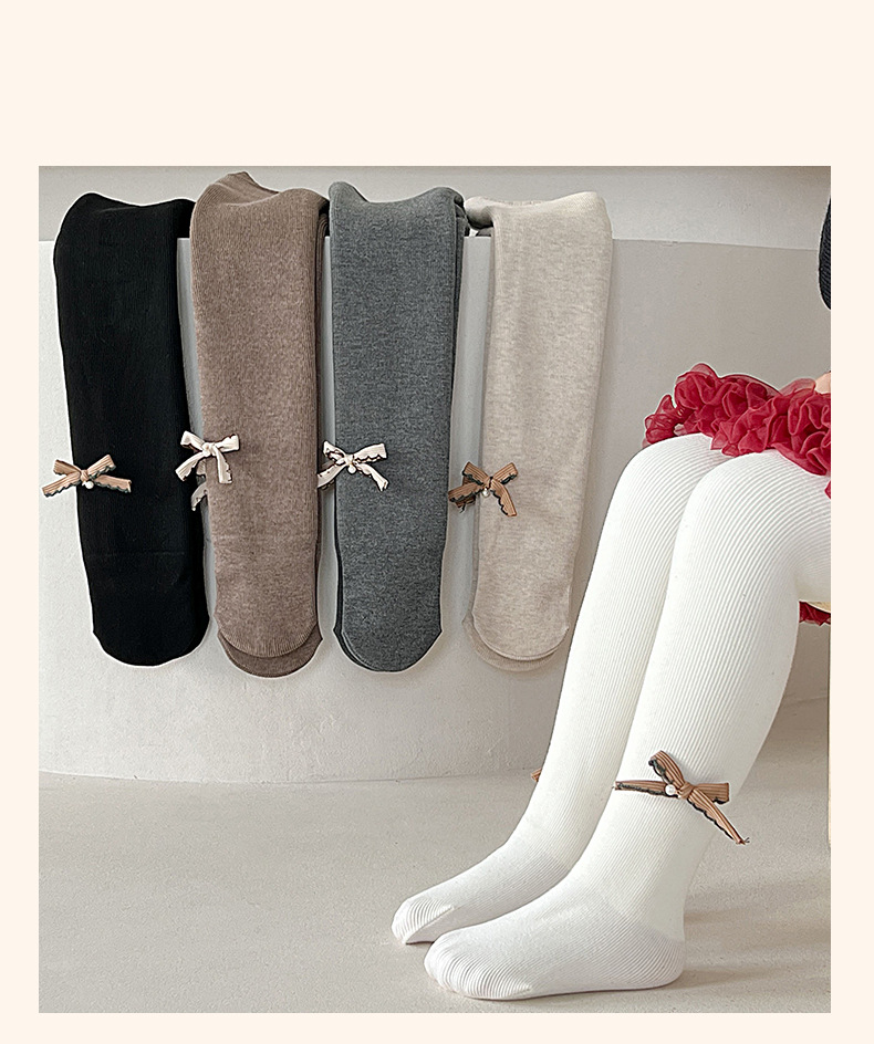 女童打底裤秋冬季加绒加厚铃铛蝴蝶结儿童连裤袜宝宝婴儿保暖袜裤详情11