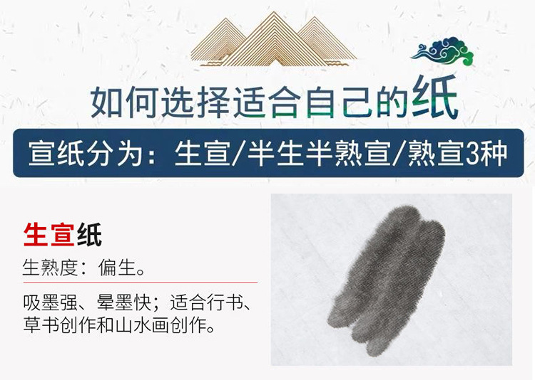 宣纸半生半熟生宣纸书法国画作品纸四尺熟宣初学毛笔字练习用批发详情3