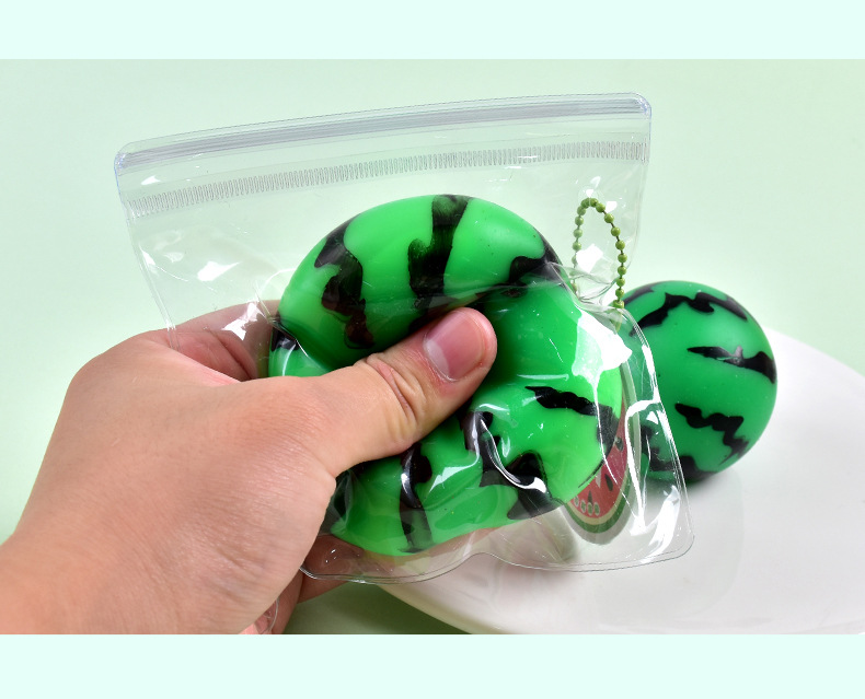 Wet soft slow rebound stress-relieving watermelon PVC bag packaging fluid fruit food play squeeze fun stress-relieving toys wholesale pic 9
