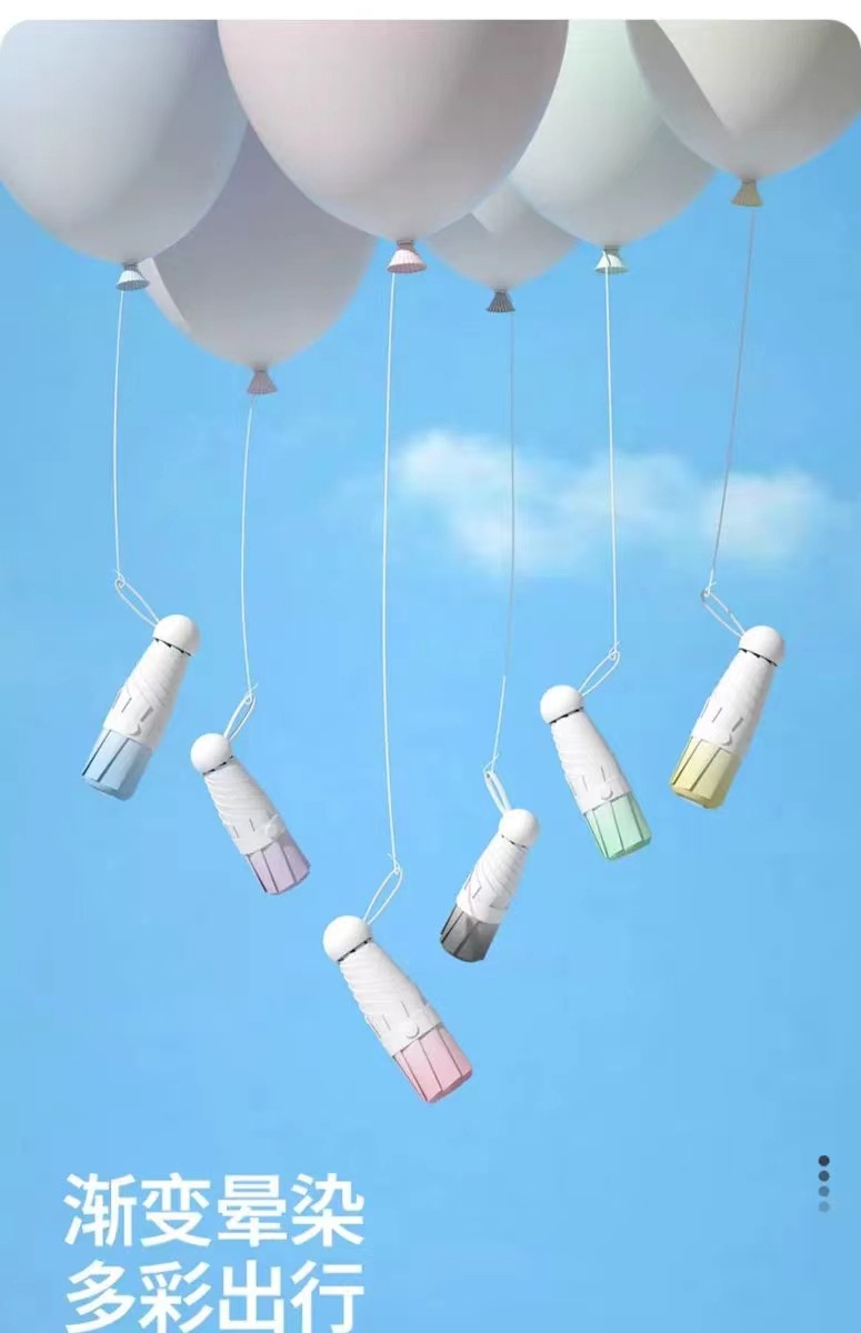 工厂新款五折伞渐变系胶囊伞太阳伞遮阳伞防紫外线小巧便携防晒伞详情6