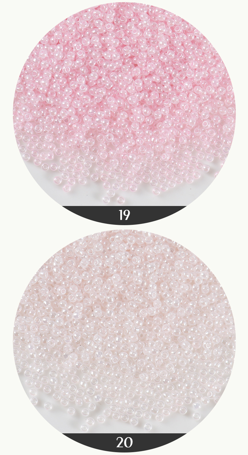 FGB千色玻璃米珠2mm半透奶油圆珠diy手工饰品散珠串珠上釉混珠详情13
