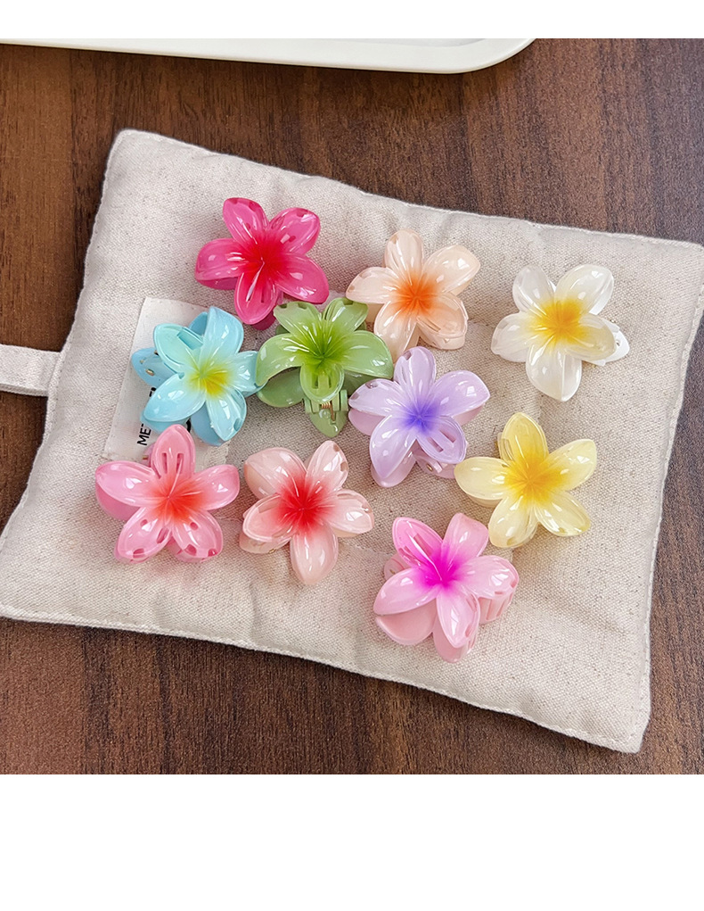 Romantic, elegant, beach vacation, small frangipani hair clip, shark clip, back clip, hair clip, half clip pic 11