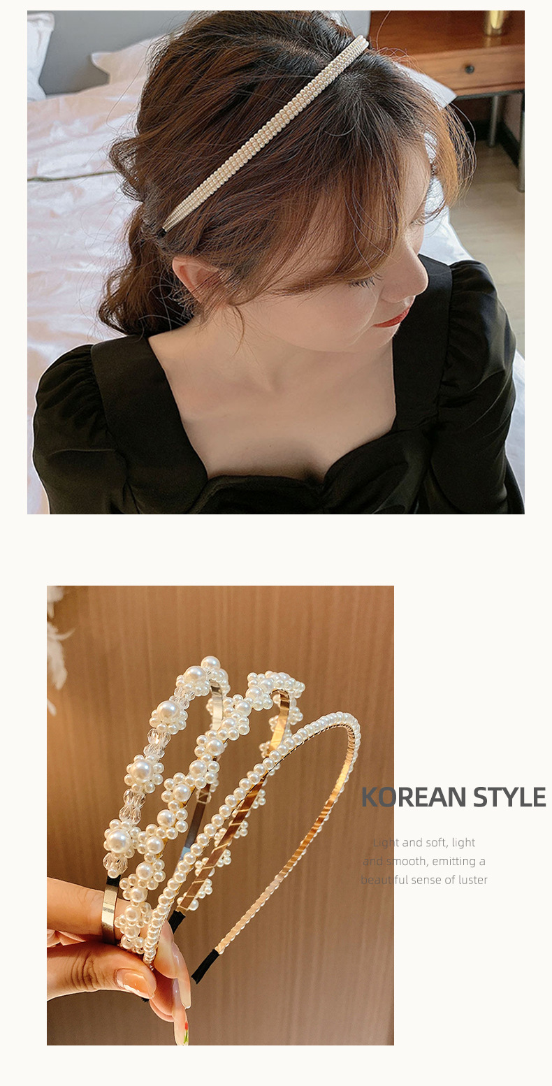 High-end pearl headband for women, 2025 new style hair pressing headband, simple and versatile hairpin, forest-style headwear for going out, summer pic 14