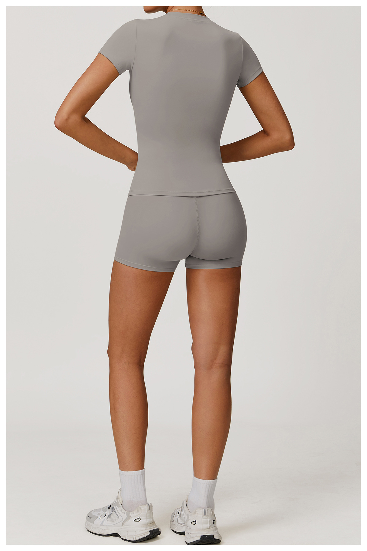 泽创春季t恤速干瑜伽服短袖健身上衣罩衫户外跑步运动短袖女8455详情37