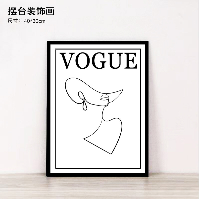 ins风抽象人物艺术摆台画玄关装饰画摆件客厅卧室梳妆台黑白桌画详情10