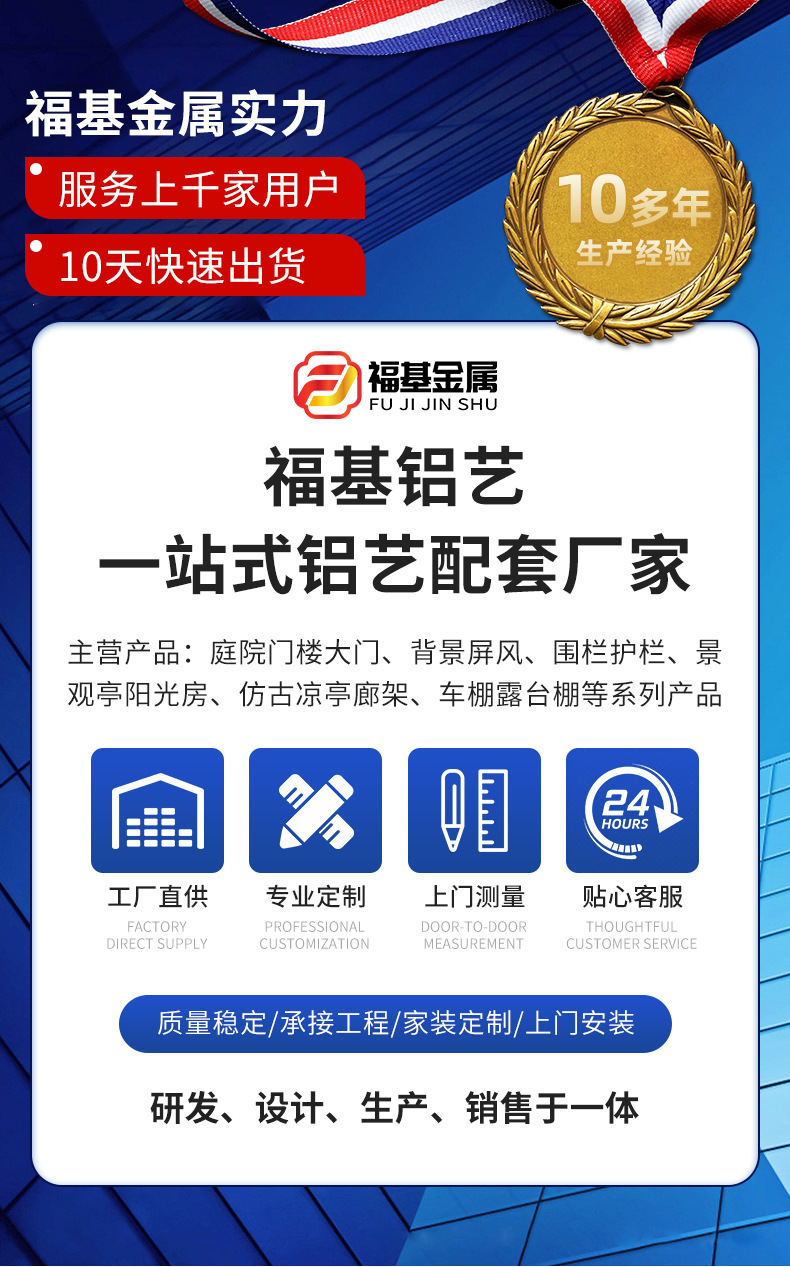 别墅庭院门农村自建房花园门头小区铝合金入户双开门防盗门入户门详情1