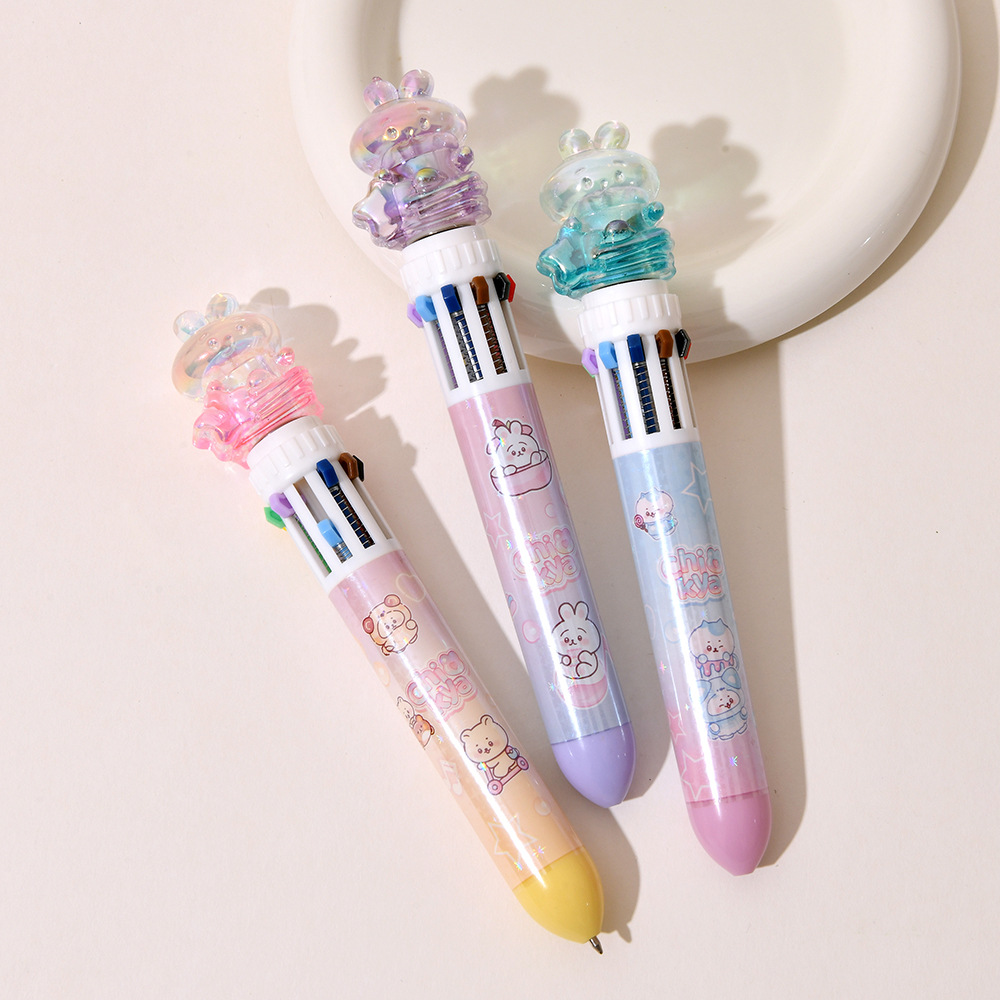 Chenxi Kawa Light Rotating Pen Fun Ten-color Press Ballpoint Pen can rotate multi-color planner pen 0.5mm pic 13