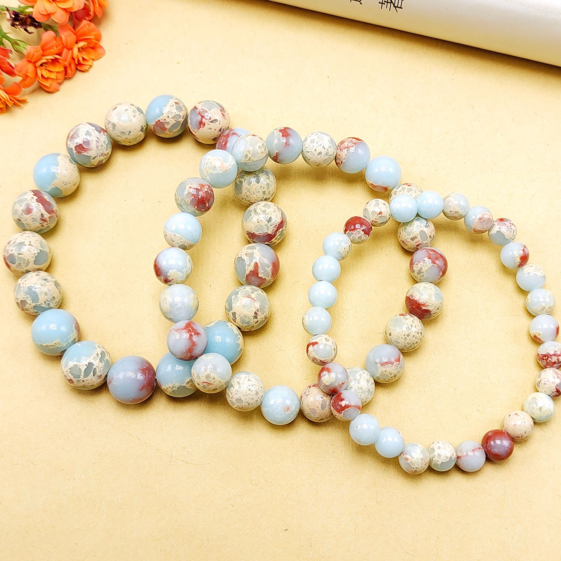 Personalized Shoushan stone bracelet, tender green, artistic, best friend couple bracelet gift, simple small gift jewelry for men and women pic 3