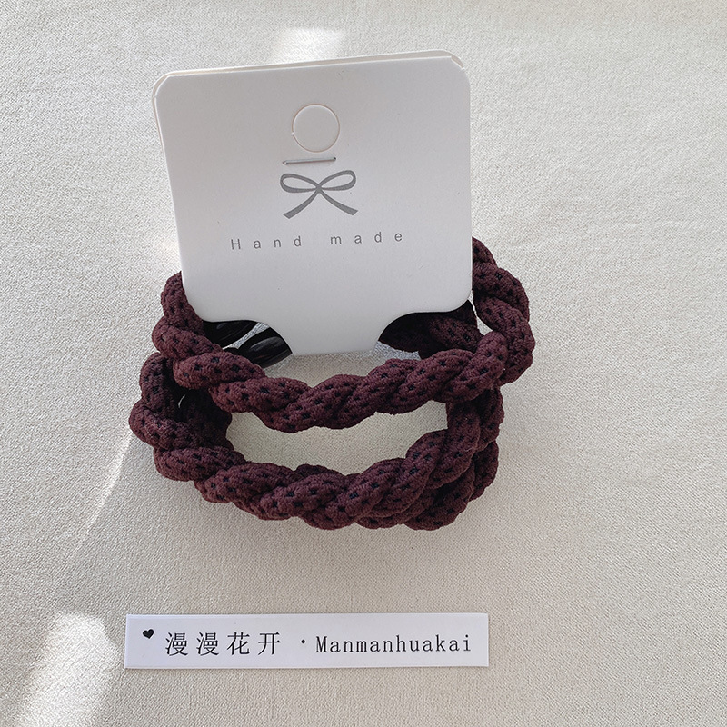 Three thick, durable and highly elastic rubber bands, adult hair ties, black hair ties and hair bands, simple leather cases for tying hair pic 9