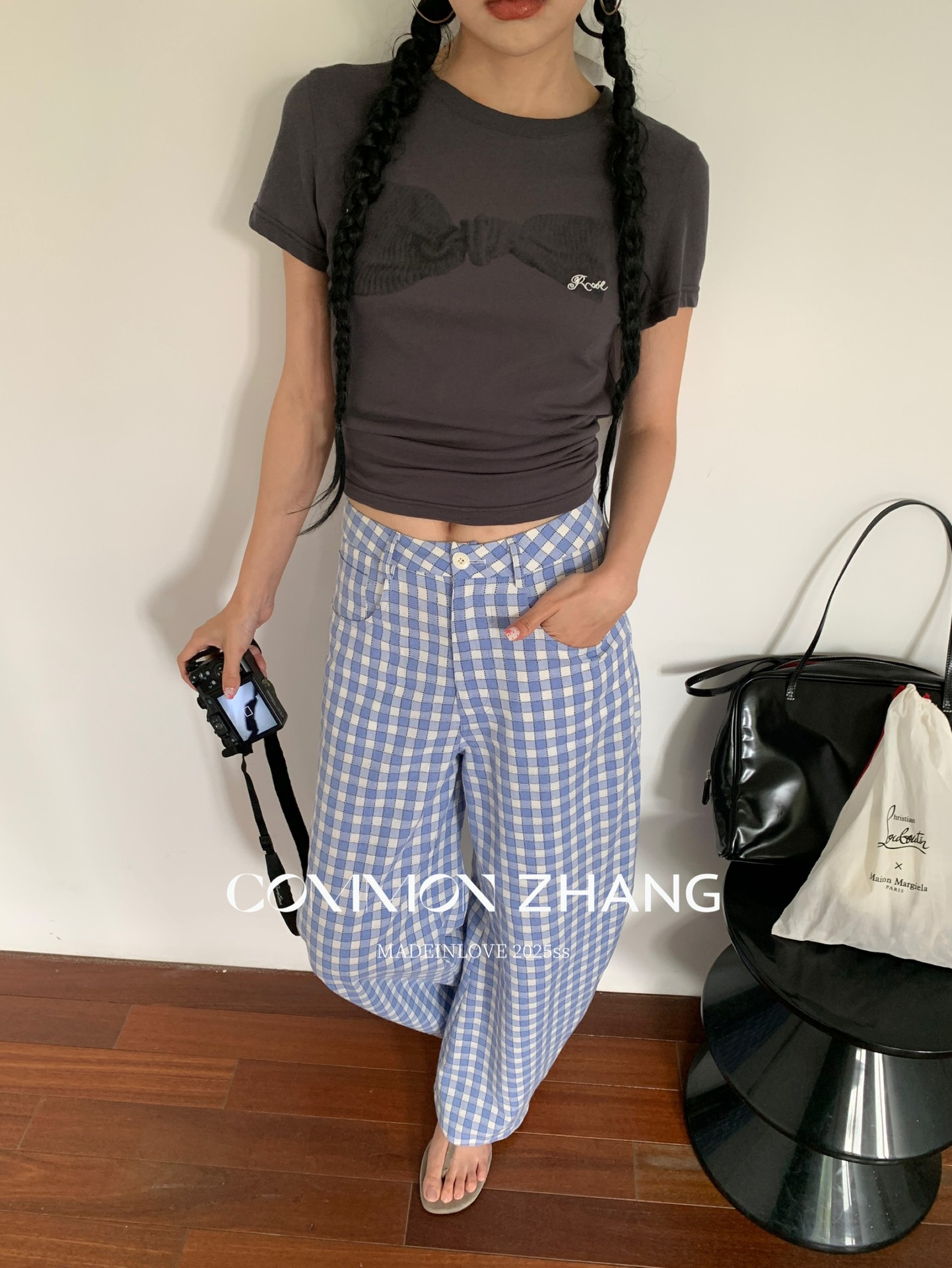 CZ ZHANG Summer Korean Style laid-back Casual Versatile Bow Print Letter Embroidery short-sleeved T-shirt B20639 pic 13