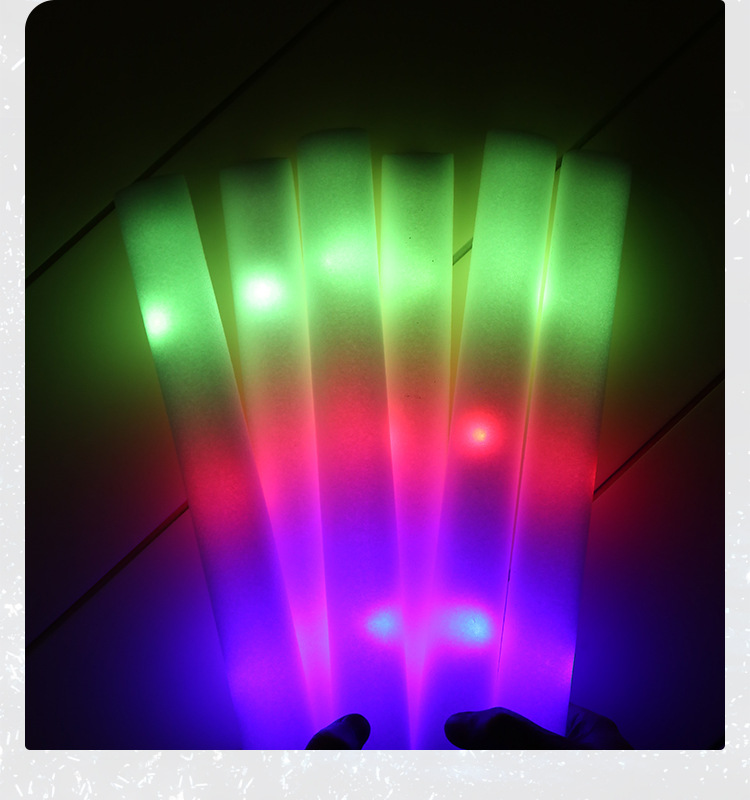 手持演唱会荧光棒大号晚会应援棒批发七彩海绵氛围一次性发光棒详情11