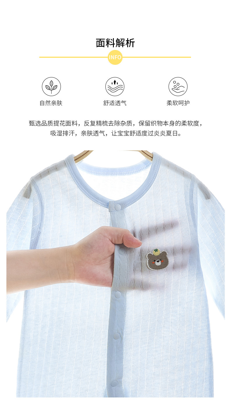 婴儿夏季衣服新生儿连体衣薄款纯棉a类无骨空调服0-3岁宝宝衣服详情2