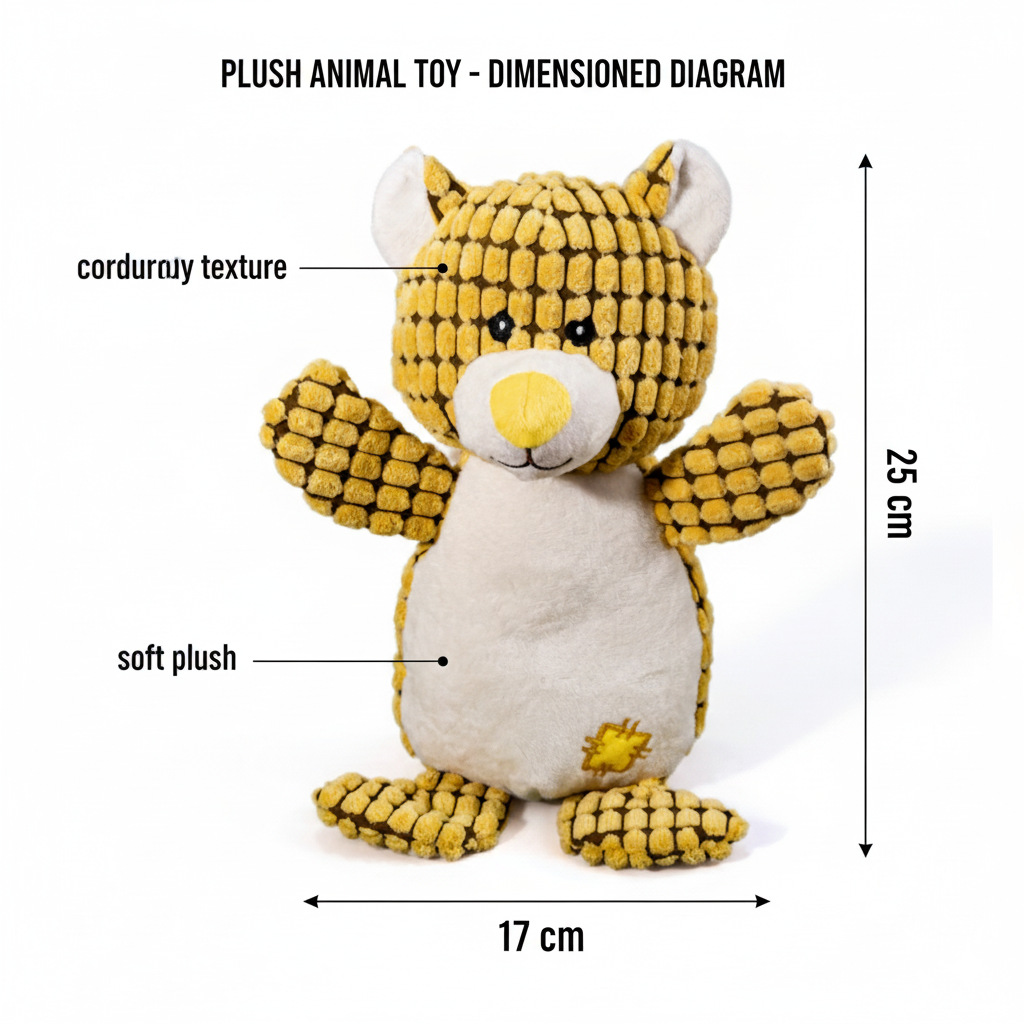 Three-color patch bear dog toy plush pet toy, durable and wear-resistant, interactive and fun to play with pic 1