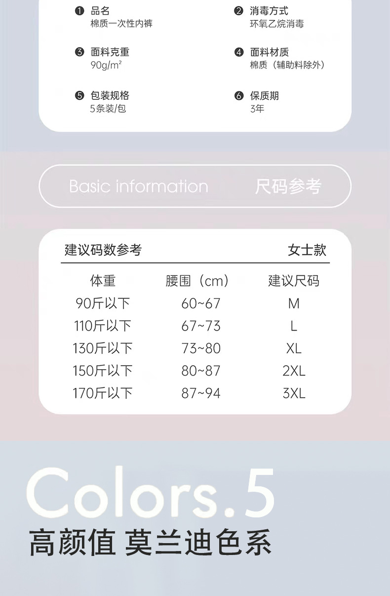 一次性内裤女灭菌独立包装旅行酒店出差产妇坐月子月经免洗日抛裤详情2