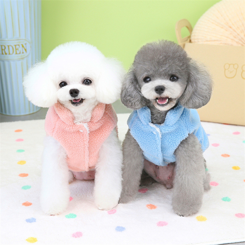 23年秋冬季新款可牵引加厚双层韩系羊羔绒宠物狗狗马甲详情8