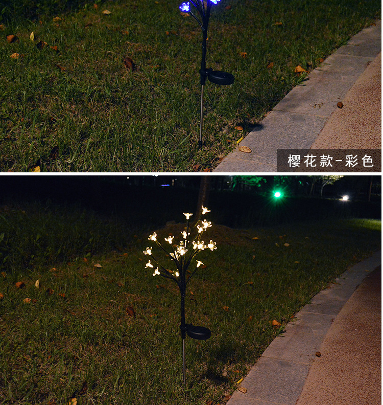 Factory direct sales of solar outdoor ground socket lights, 20 lights, LED lights, cherry blossom lights, branch lights, garden and courtyard decorative lights pic 4