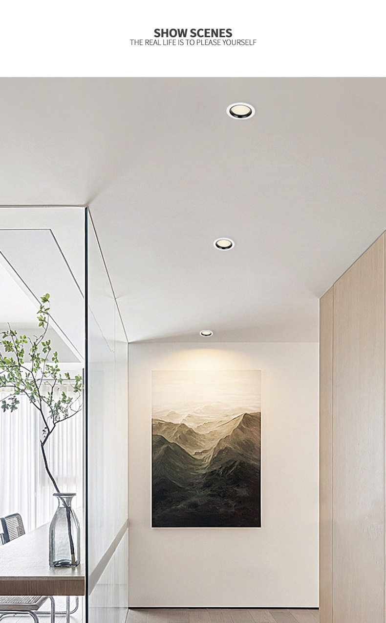 led downlights, high-power commercial high-brightness ceiling spotlights, deep cup anti-glare embedded passageway, all-aluminum ultra-thin downlights pic 19