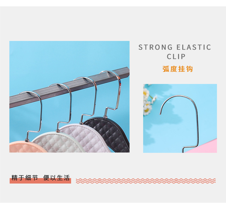 Traceless clothes hanger, dormitory anti-slip clothes rack, drying rack, household plastic clothes rack, leather texture pic 3
