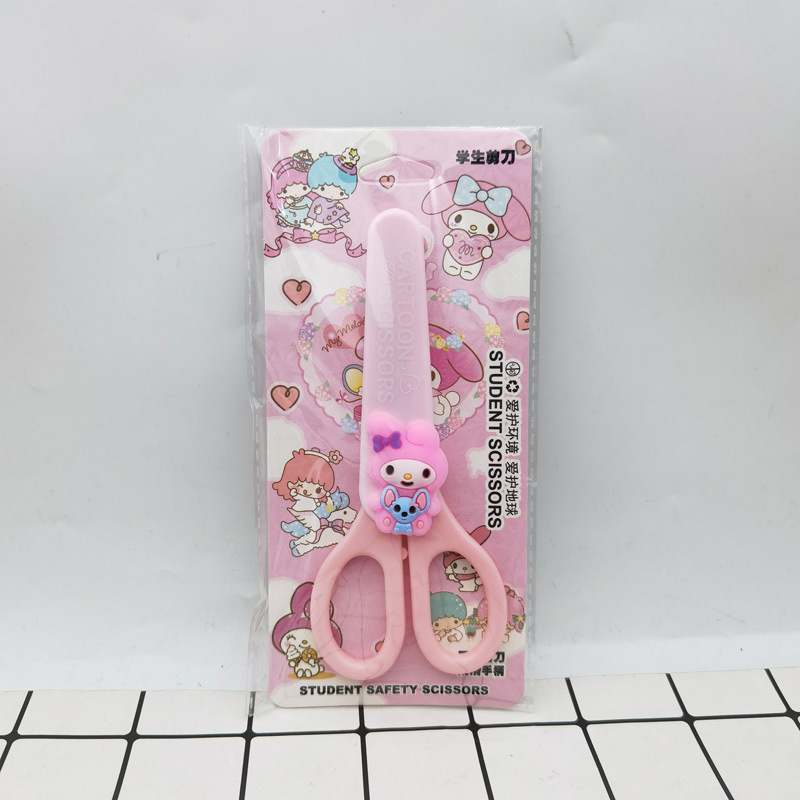 卡通三丽鸥儿童安全不锈钢圆头小剪刀DIY手工学生硅胶幼儿园剪子详情6