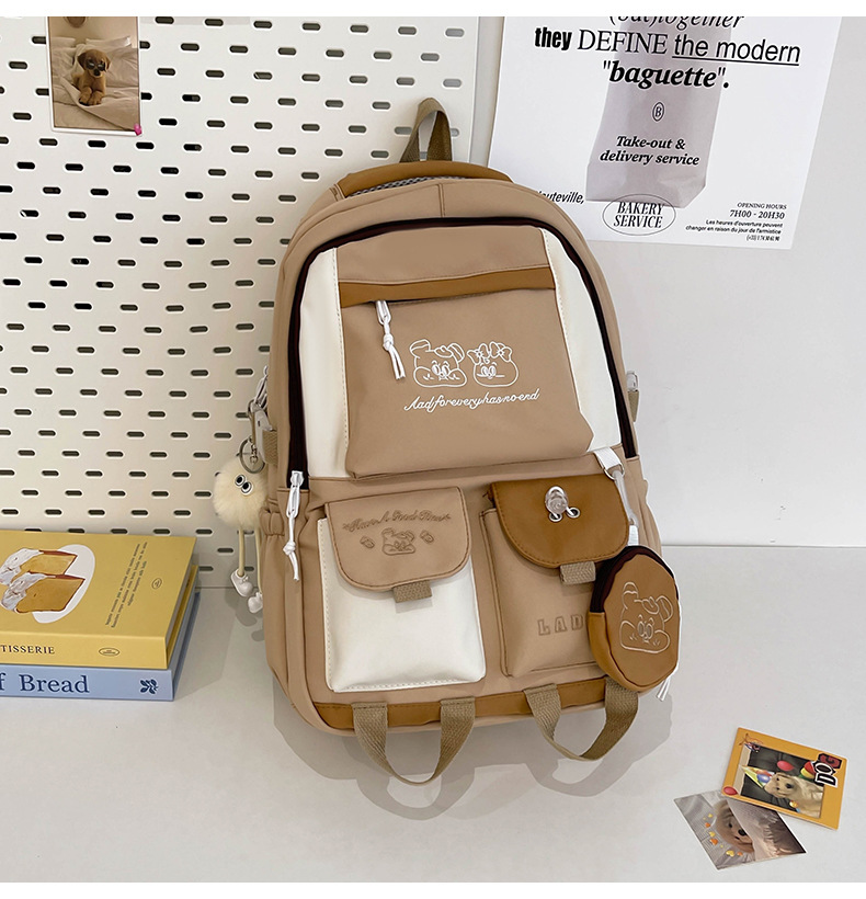 Japanese and Korean casual backpacks, forest-style schoolbags, multi-pocket schoolbags for primary school students, large capacity for cross-border travel for junior and senior high school students pic 39