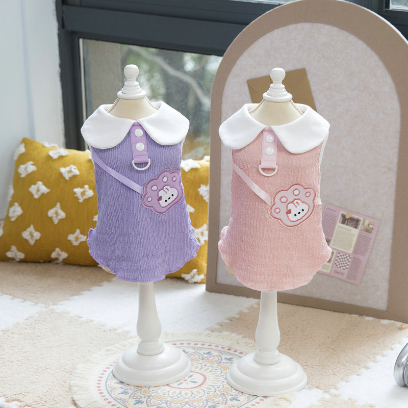 小狗狗衣服夏薄款夏泰迪雪纳瑞博美短袖T恤25朵朵兔T恤小型犬详情9