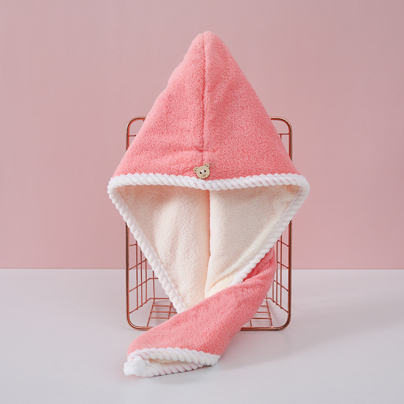 New double-layered dry hair cap for women, super absorbent, non-shedding, no-blow shower cap, student shampoo, quick-drying, double-layer dry hair towel pic 11