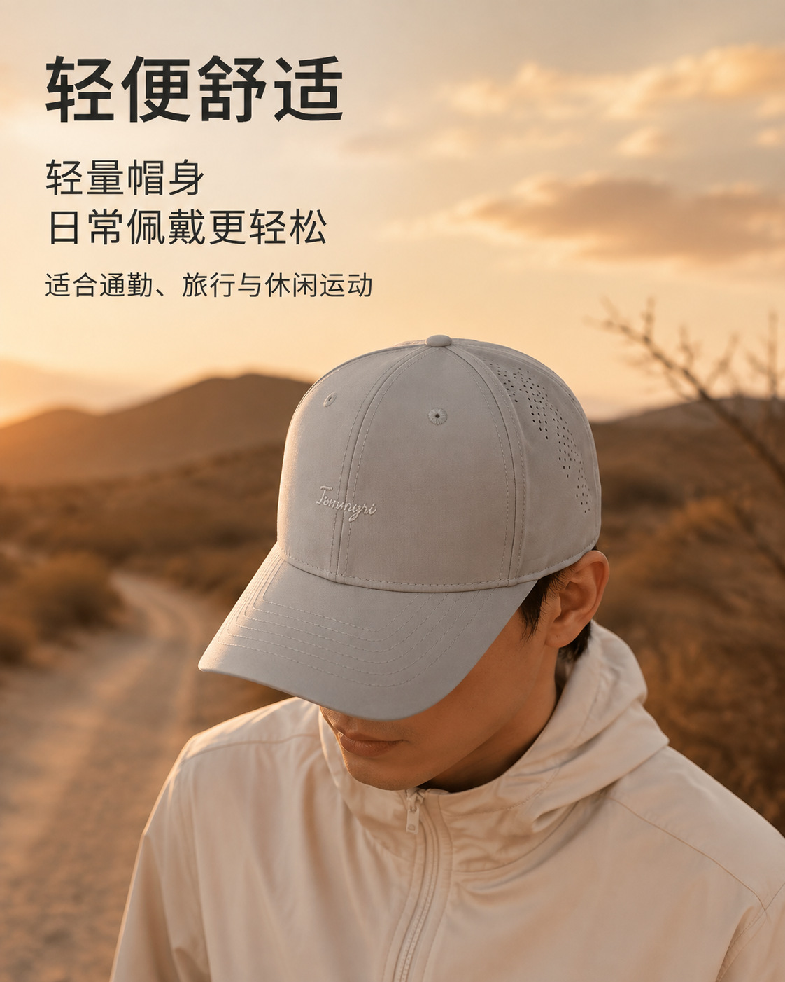 Outdoor sports caps for spring and summer, perforated, fashionable, breathable, sun-protective, letter-embroidered solid color, quick-drying baseball caps pic 2