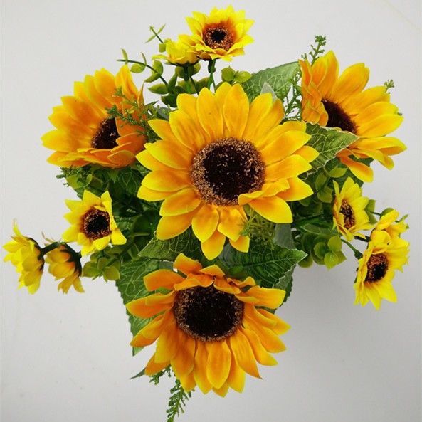 跨境7叉向日葵太阳花仿真菊花客厅卧室家居摆件装饰品假花批发详情4