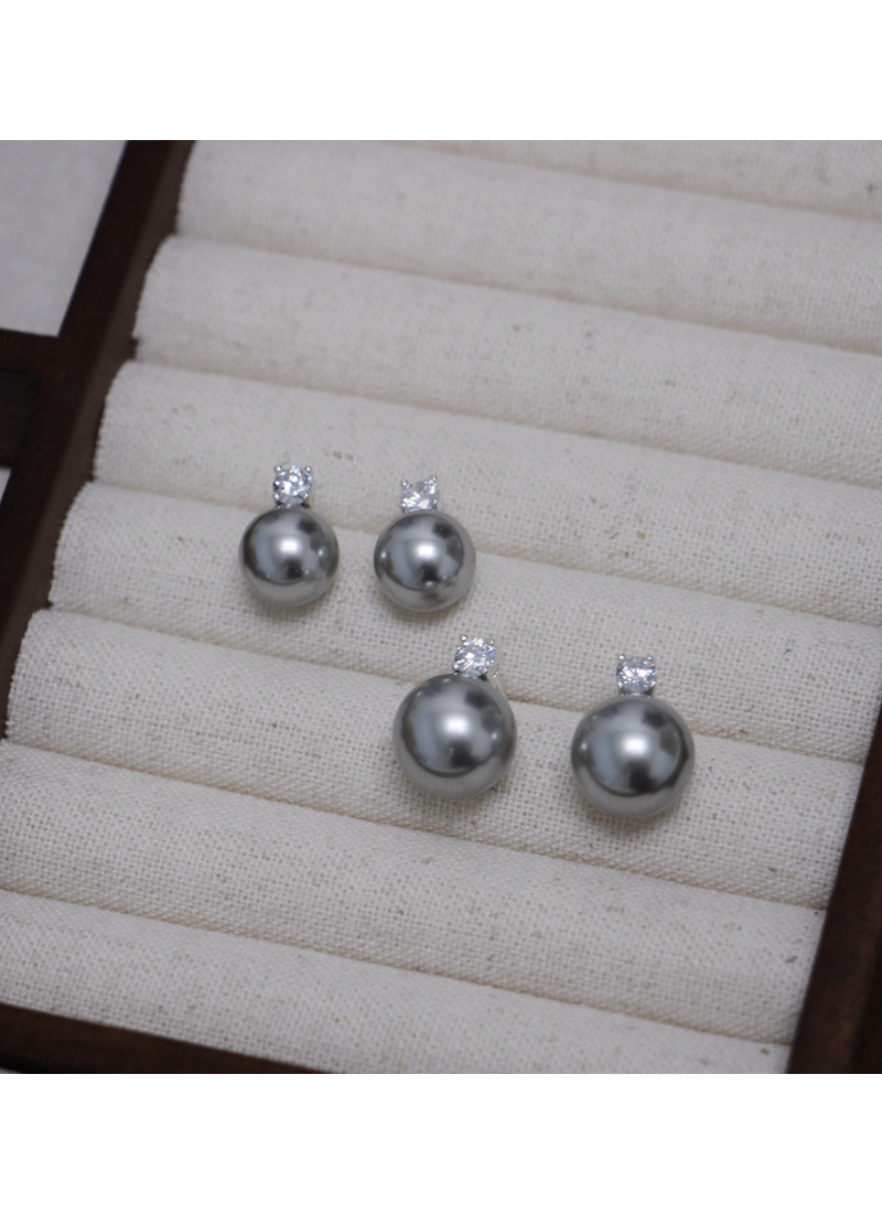 2024 Little Sweet Potato, Australian White, True Hemp, Lavender 5A, Zircon, Princess Diana, Shi Family Pearl 925, Pure silver Stud earrings, perfectly round pic 26