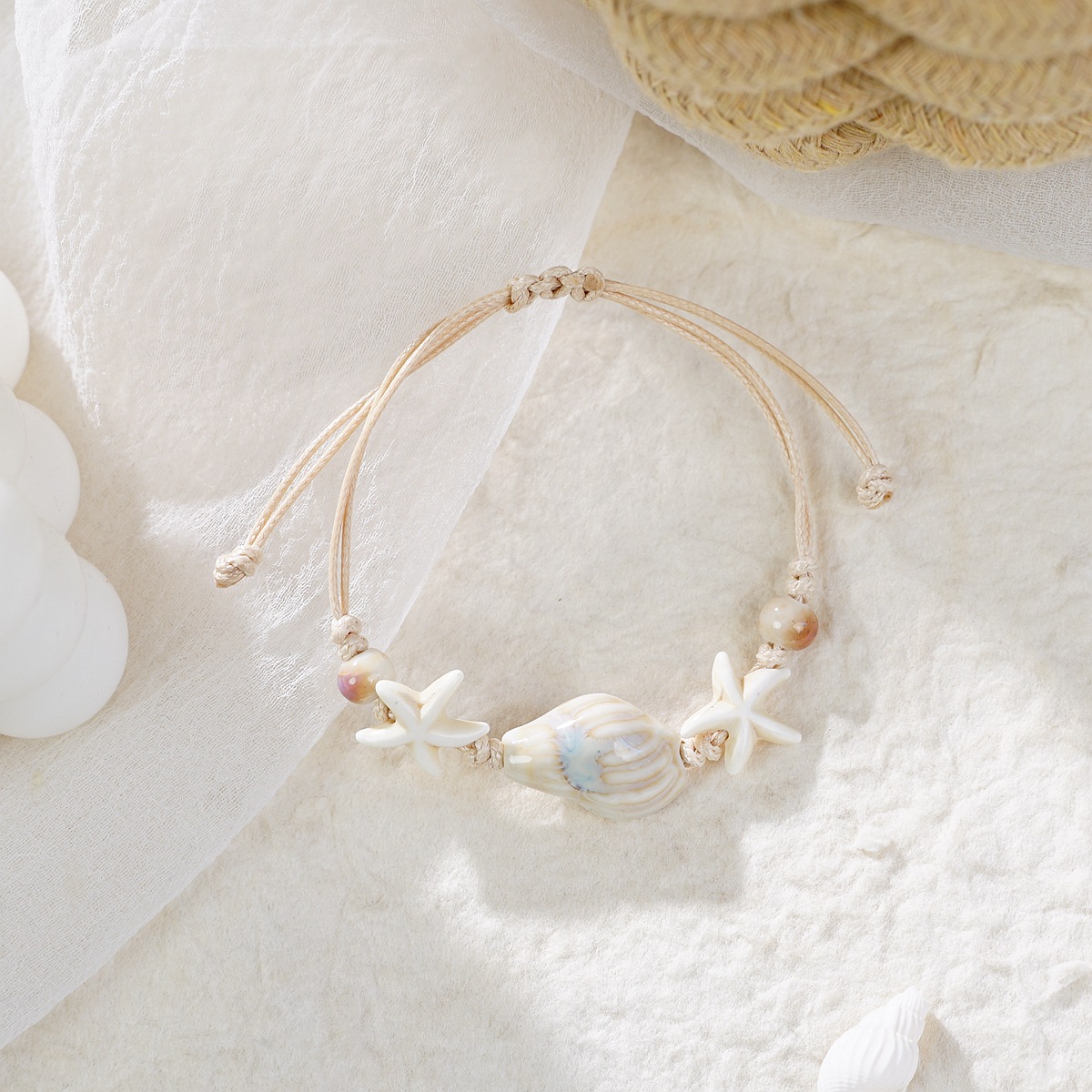 Origin source woven ceramic bracelet, niche design, high-end feel, sweet and feminine, versatile, artistic ocean shell bracelet pic 7