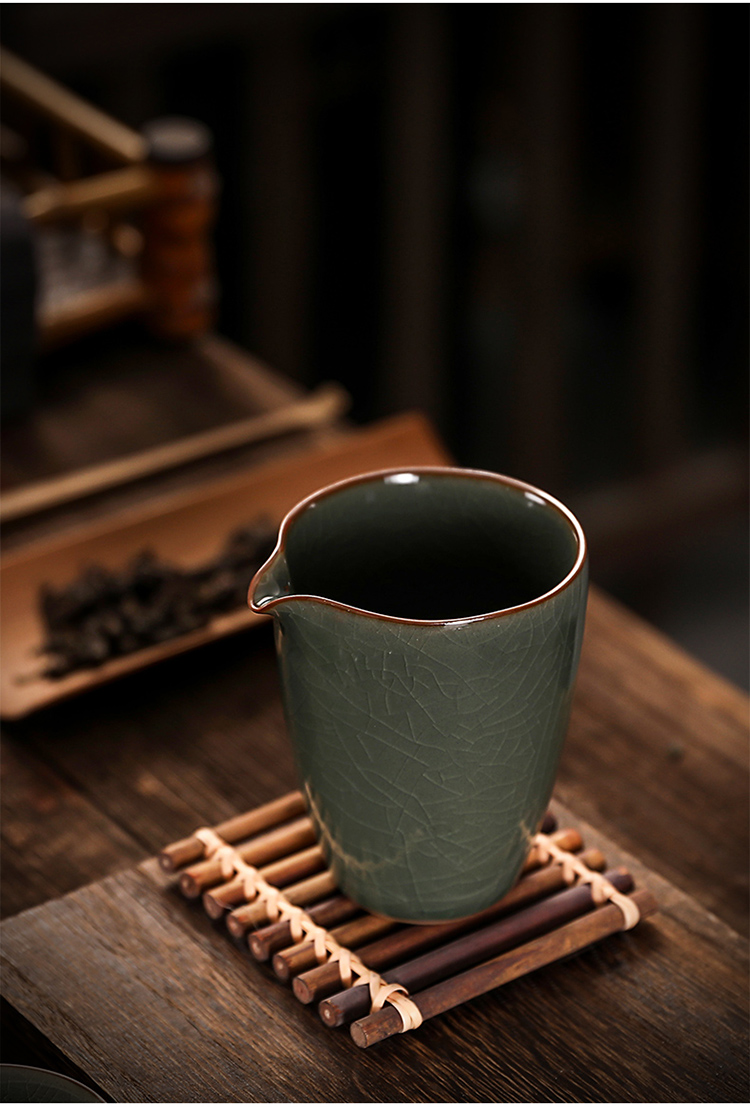 哥窑茶具公杯茶海公道杯茶漏纱网过滤裂纹开片单公杯组合中式家用详情14
