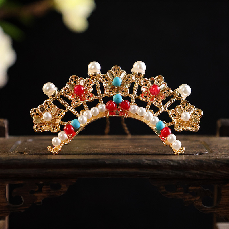 古装发饰珍珠发冠发钗秀新娘头饰配饰汉服古风唐风明制发簪宋制详情5