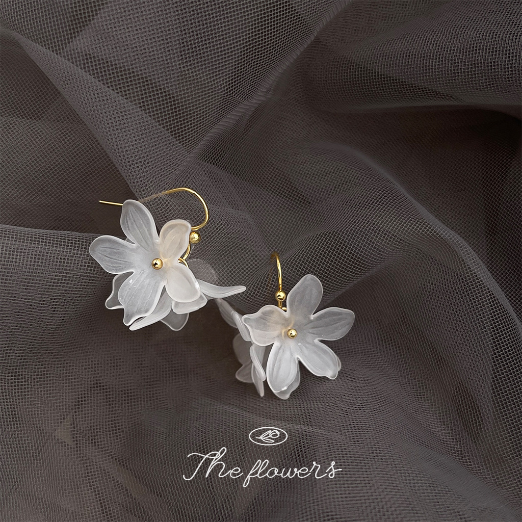 Forest-style fresh and sweet floral acrylic earrings, elegant and feminine new earrings factory accessories supply pic 6