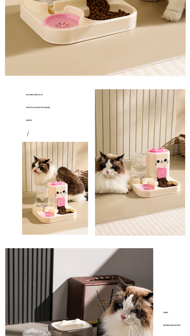猫咪宠物喂食器猫碗宠物食具猫咪碗狗碗猫盆通用款饮水机宠物用品详情15