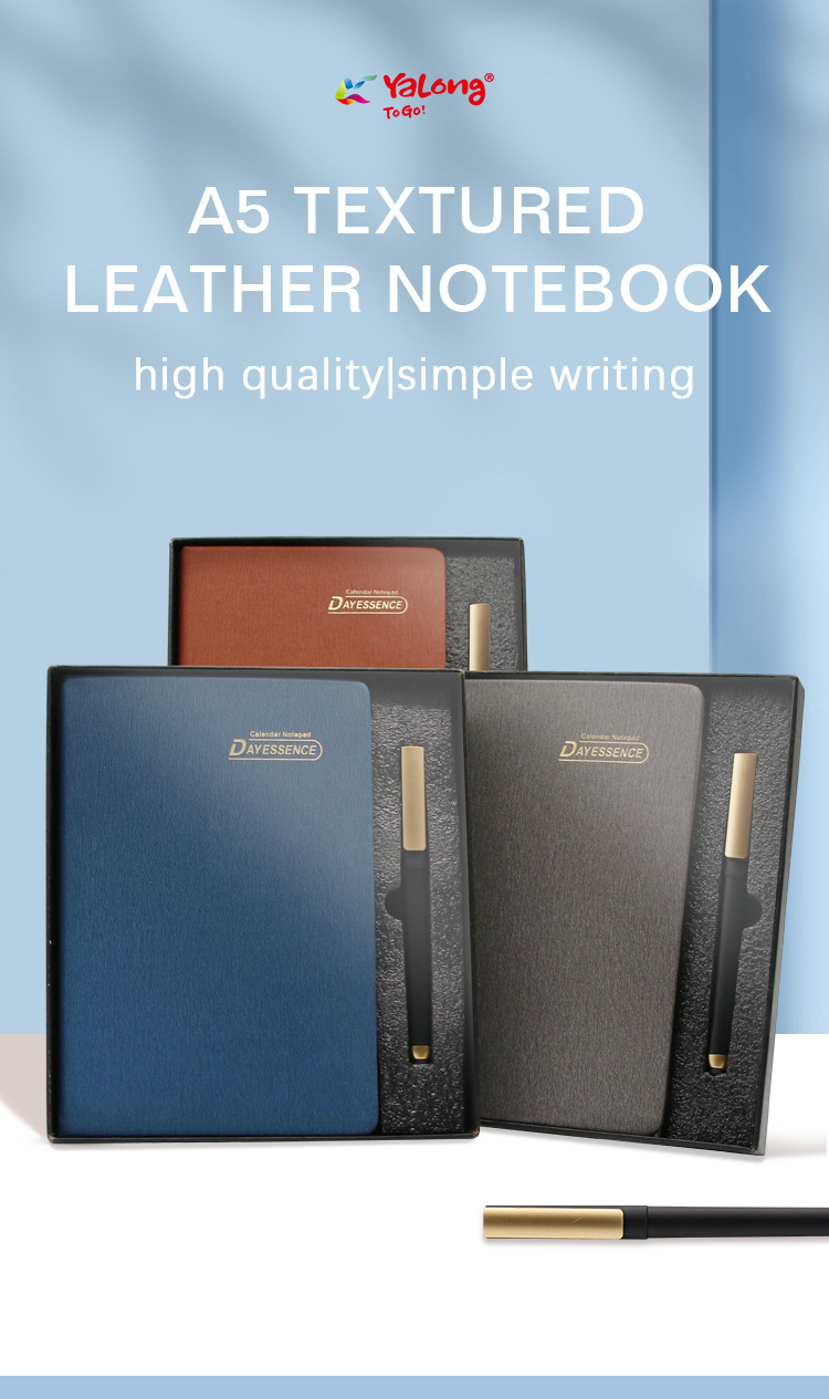 Yalong Cross-border 2023 New Design A5 Leather Notebook Set for student and office staff notebooks pic 1