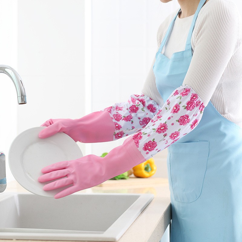 洗碗洗衣服手套女加绒加厚冬天长款加绒加长冬季耐用防水厨房家务详情11