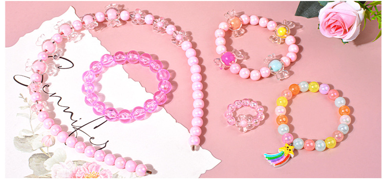 儿童串珠手工diy饰品手链益智玩具女孩项链材料卡通盒穿珠子批发详情12