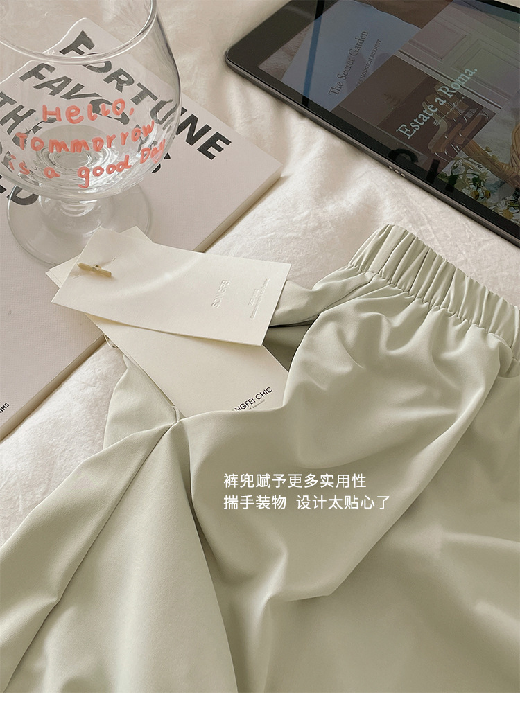 A two-piece set of casual wear for women in the original color ice leather, a summer pajama set with a cool and contrasting color, featuring new short-sleeved shirts and shorts pic 13