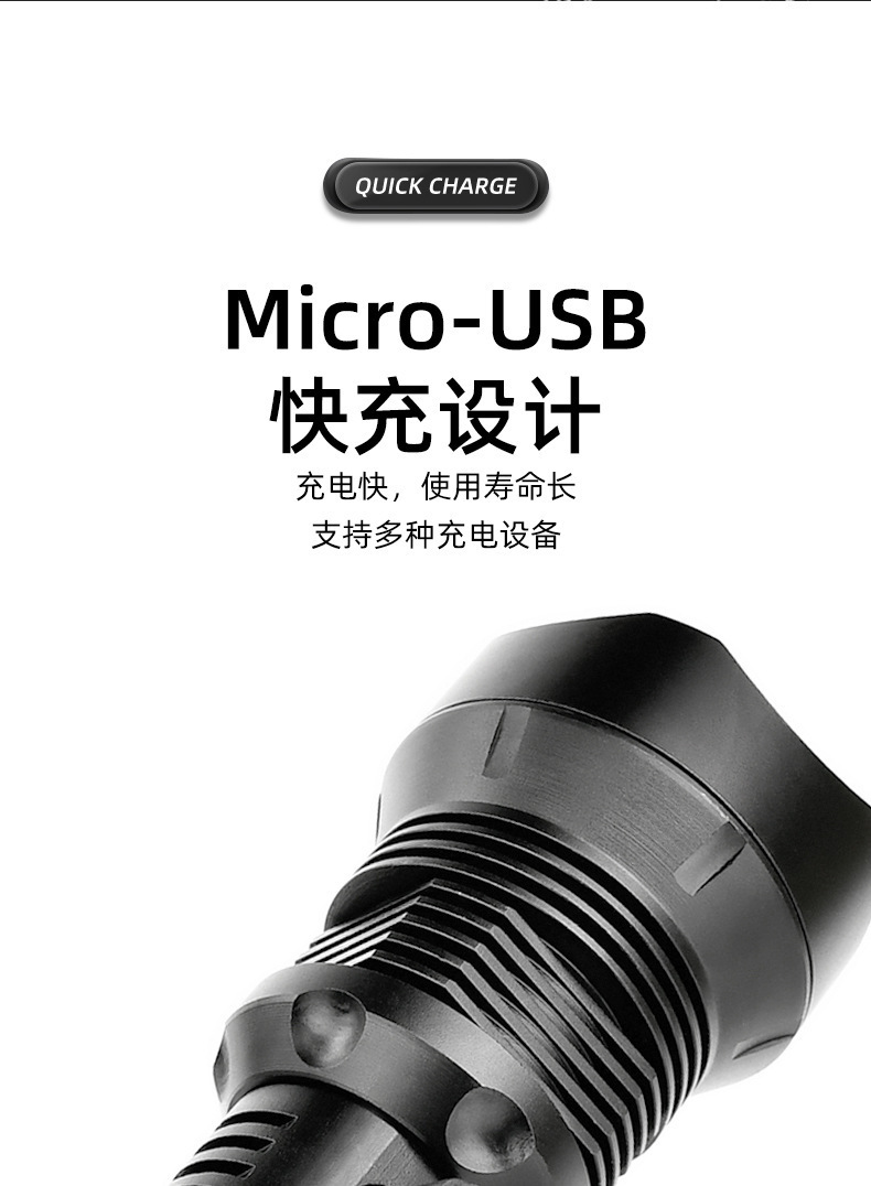 p90 Zoom ultra-bright led flashlight, multi-functional charging, strong light, camping, outdoor self-defense, explosion-proof and patrol flashlight pic 11