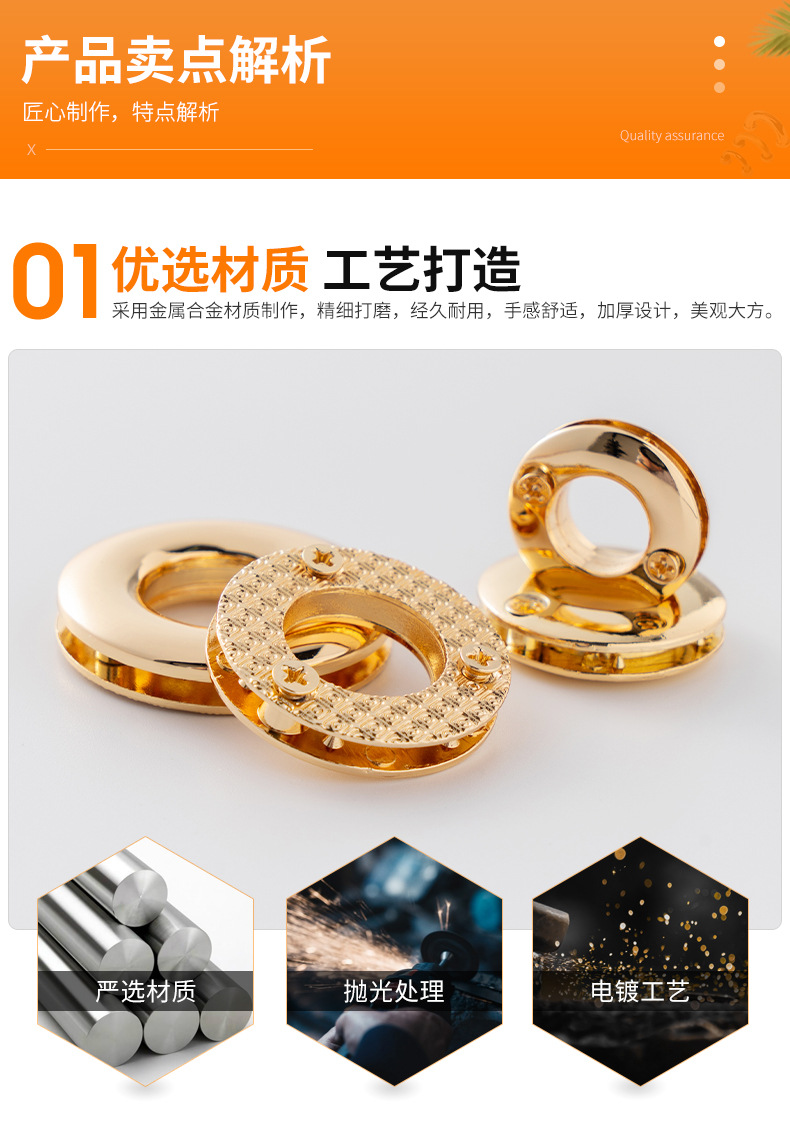 厂家批发包包配件合金鸡眼链条穿孔固定蓬扣螺丝气眼详情5