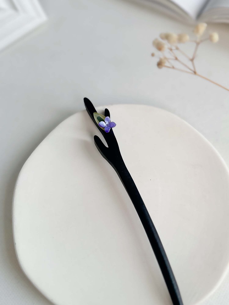 古风发簪女木质钗子流苏步摇高级感新中式盘发器马面裙汉服禾木簪详情2