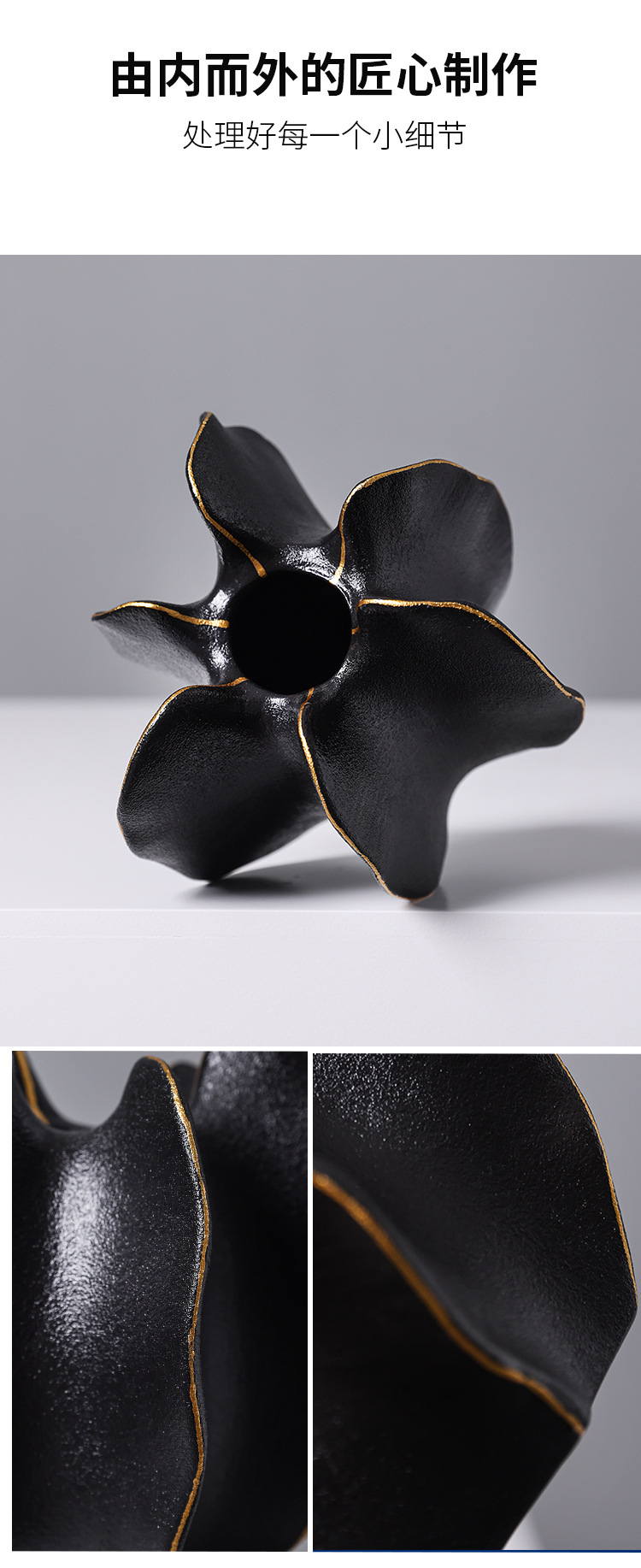 2026 New European-style flower arrangement vase, creative and simple ceramic flower vase, living room dining table, dried and fresh flowers, hydroponic decoration, home decoration, vase, ceramic decoration, ceramic vase handicraft, ceramic vase pic 8