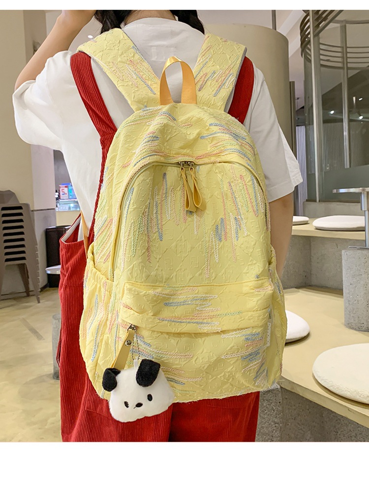 双肩包女生出游可爱少女简约大学生百搭轻便时尚春游中学上课书包详情6