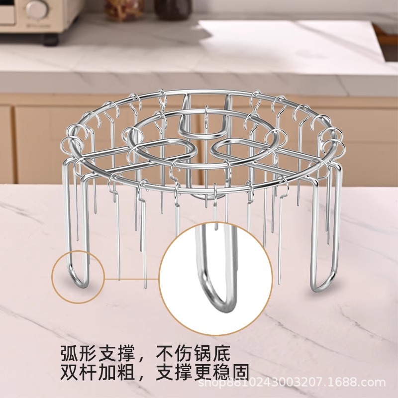 Vertical 25-string stainless steel air fryer, stainless steel grill, barbecue household oven, kitchen skewer meat rack, a magic tool pic 12