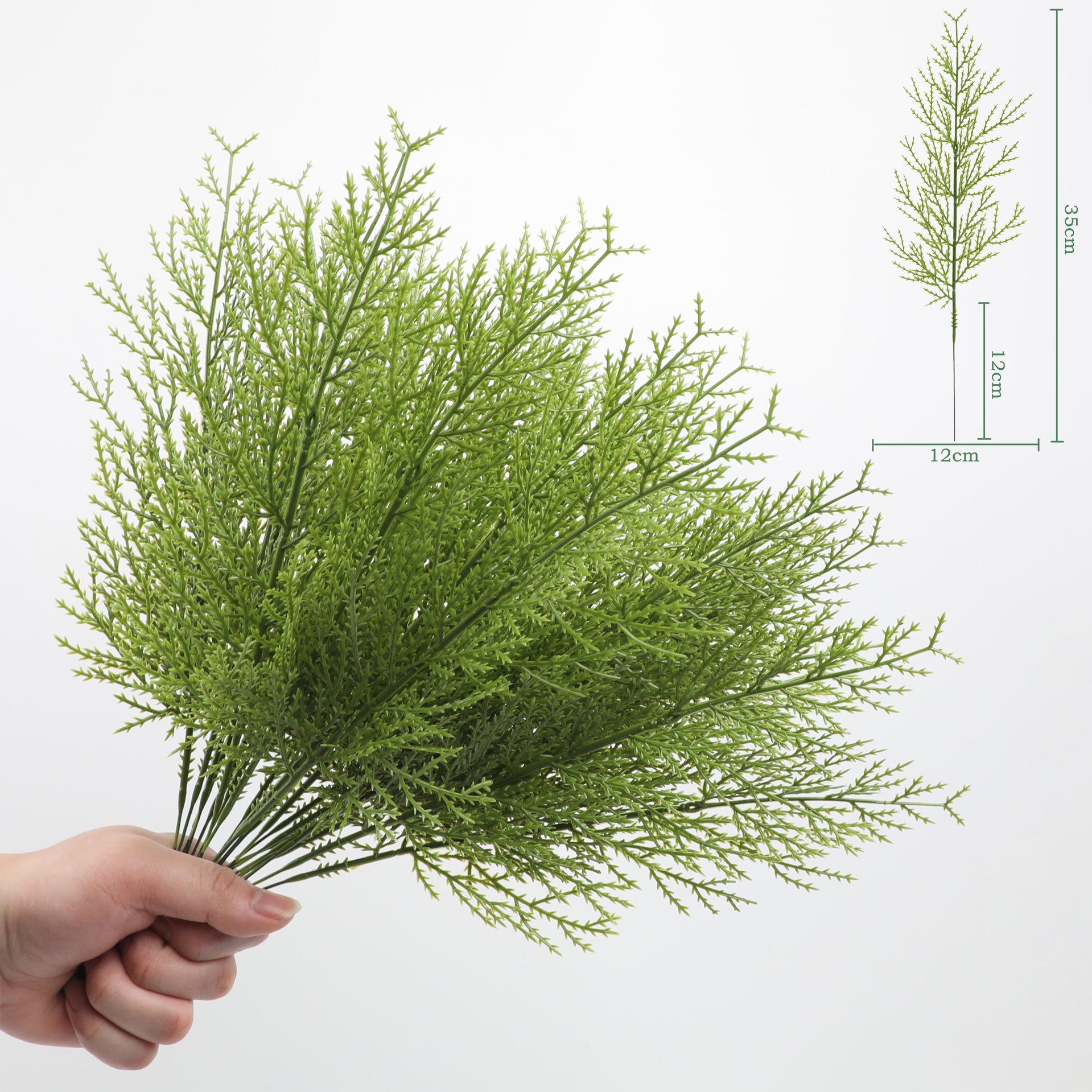 跨境仿真松树枝柏树枝圣诞家居装饰配件批发塑料叶批发摆件详情6