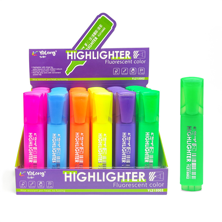Highlighter pen set, multi-color high-gloss pens, 12-color student office supplies pic 1